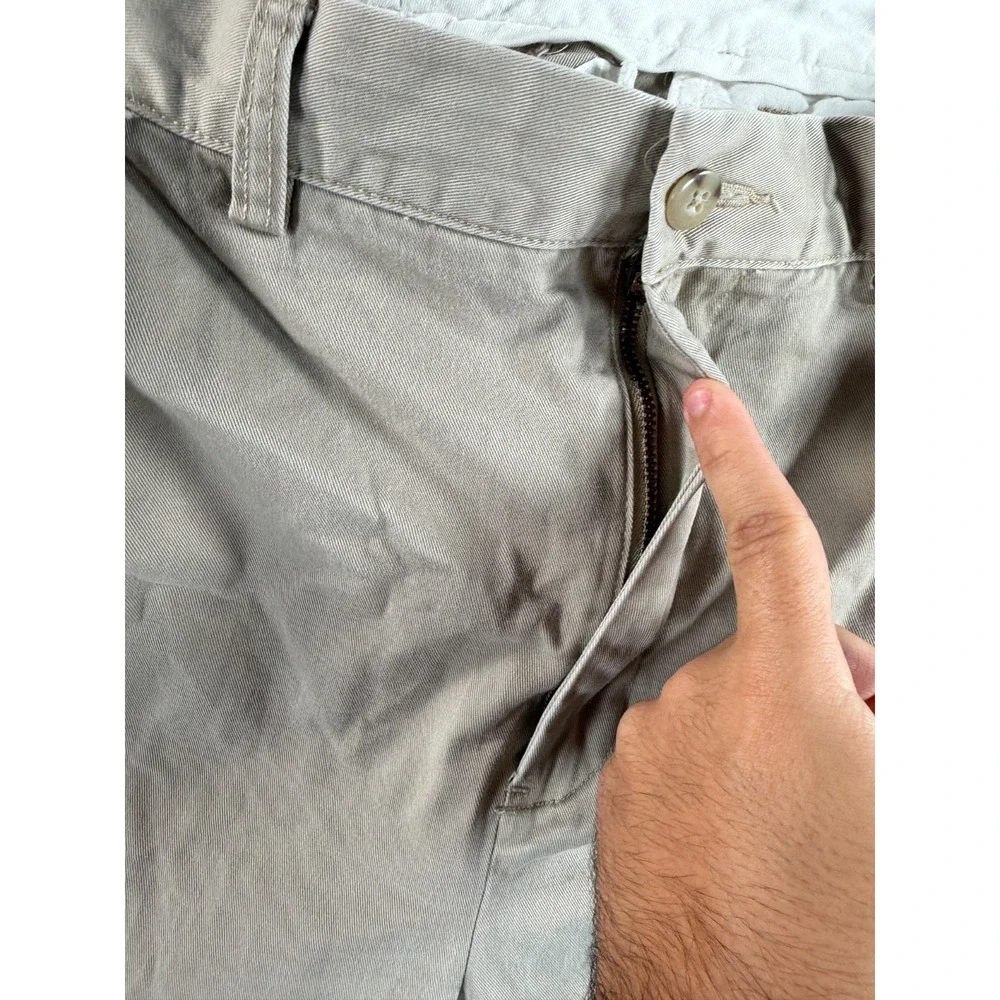 Vintage Polo Ralph Lauren Ethan Pants Men 40x32 Actual (36x30) Tan Pleated Chino